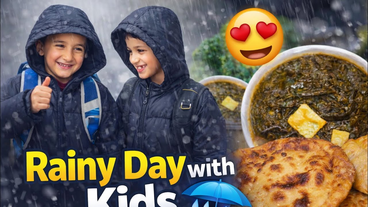 Rainy morning + kids fun 😍 | Desi nashta vlog