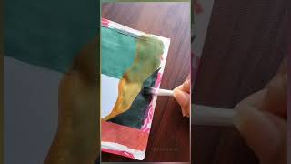 Day 8/15 Boho Series 🌿| Rust Orange+Saag Green | Sketchbook painting ideas  #shorts