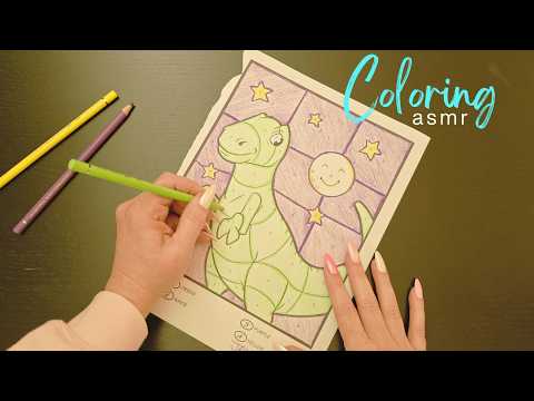 Coloring with Markers and Colored Pencils ASMR- No Talking