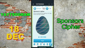 YAYTSOGRAM Sponsors Cipher Code Today 18 December