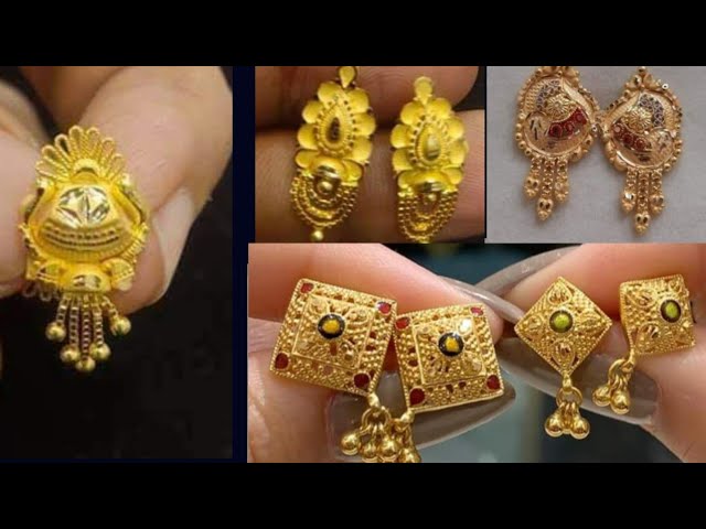 2 Gram Gold Best Gold Plated Alloy Brass Earrings ,Look like real gold  design ,Precious Latest earring in special price,Gold looking earrings,  Exclusive Designer Beautiful erring design for women, Gold plated Jewellery