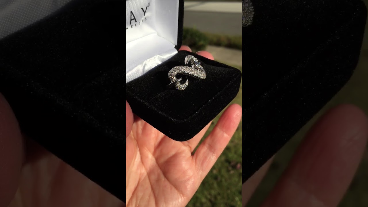 Jane Seymour 14K WG 3/4ct Open Hearts Diamond Ring