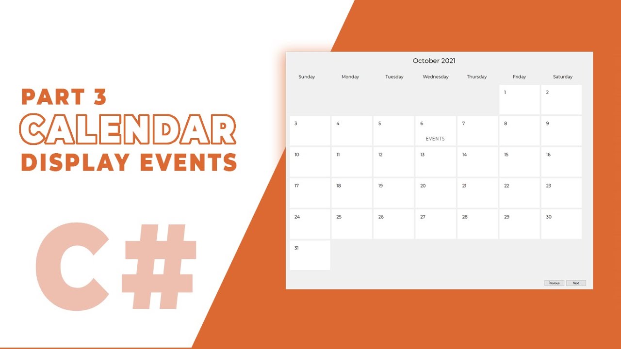 Part 3 How to Create a Calendar Display Events C Windows Form