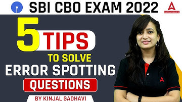5 Tips to Solve Error Spotting Questions | SBI CBO Exam 2022 | By Kinjal Gadhavi