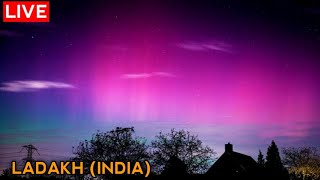 [LIVE] Northern lights in Ladakh। Aurora in Ladakh india live ।solar storm hit earth। northern light