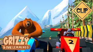 Une spectaculaire course de voiture - Grizzy & les Lemmings Resimi