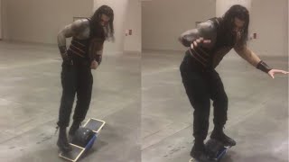 Roman Reigns TRIES OUT HoverBoard Backstage at WWE #Shorts screenshot 4