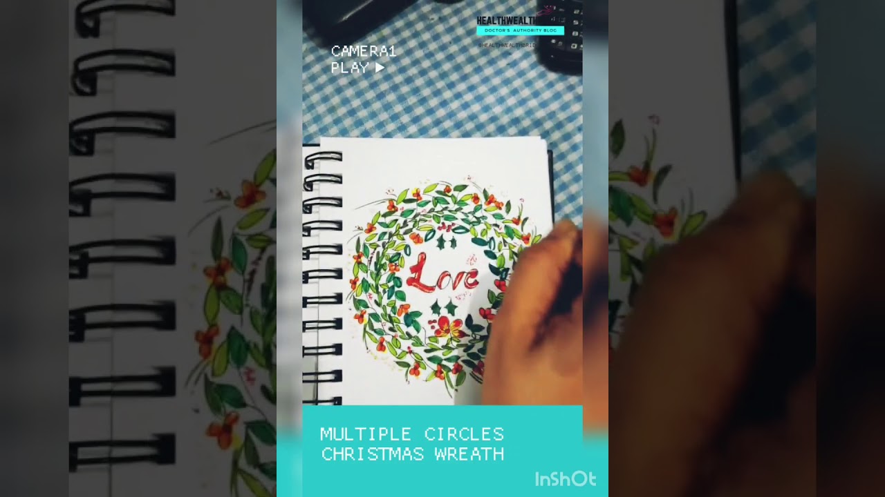 Christmas Wreath Drawing Ideas #shorts #shortvideos