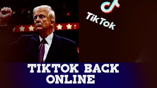 Tiktok Is Back In The Us - Trump Save It