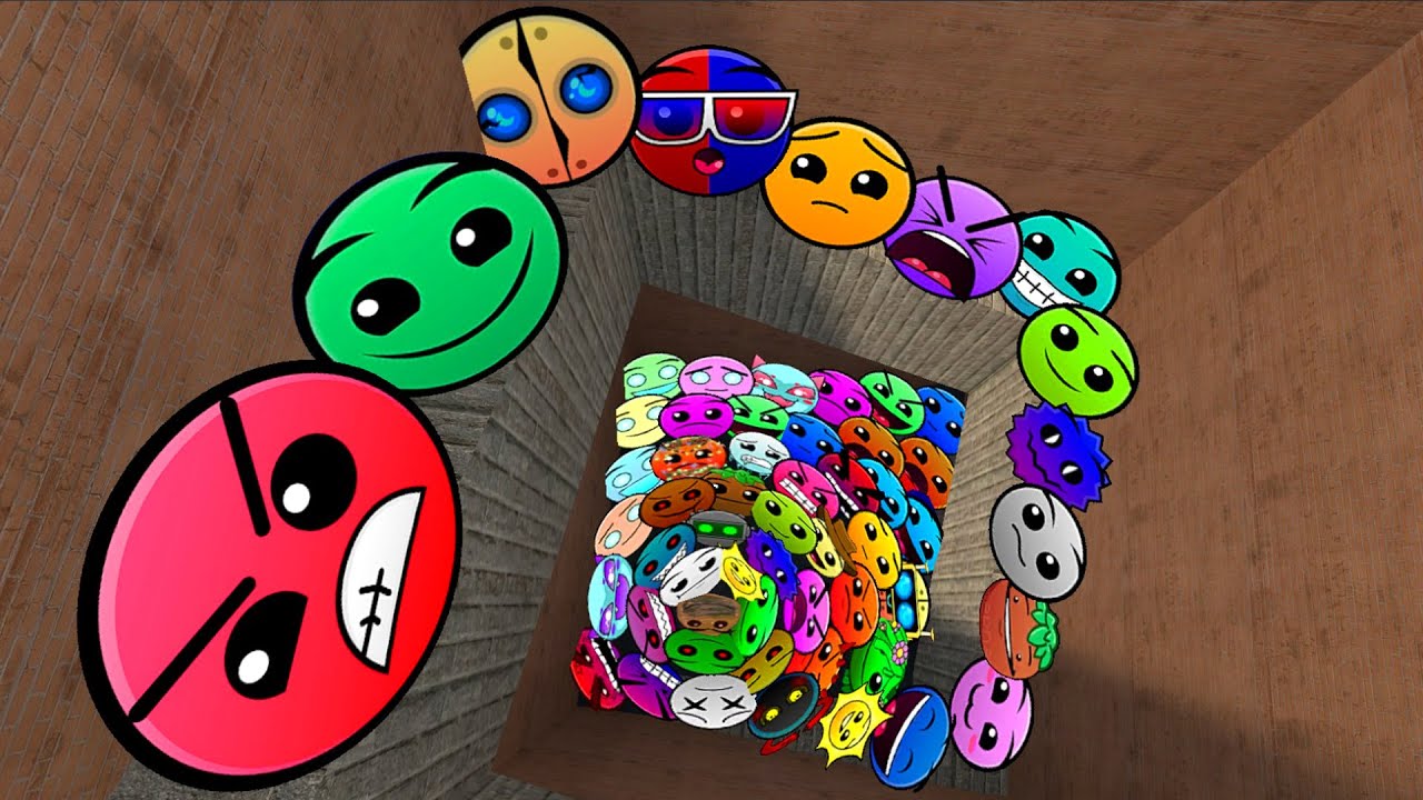 Geometry Dash and Lobotomy Dash Nextbots Family Chase me In Maze Garry's Mod