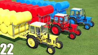 TRANSPORTING & UNLOADING SILAGE w/ MINI TRACTORS & COLORED TRAILER ! Farming Simulator 22 #22 screenshot 1