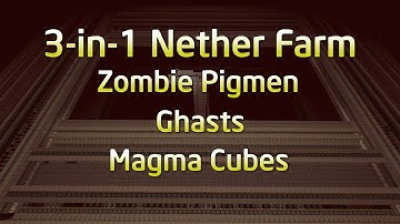 3-in-1 Nether Farm (Zombie Pigmen, Ghasts, and Magma Cubes) - Minecraft Showcase
