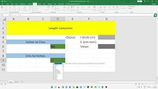 Length Converter Model in Excel using IF screenshot 5