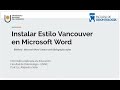 Cómo instalar estilos Vancouver en Word