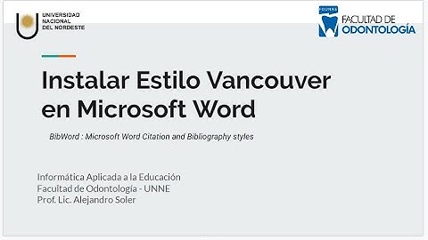 Cómo instalar estilos Vancouver en Word