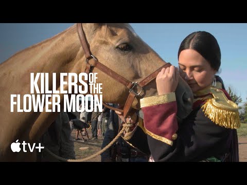 Lily Gladstone Feeds a Horse On Set