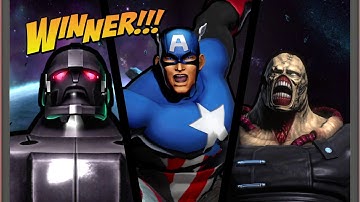 ULTIMATE MARVEL VS. CAPCOM 3: Nemesis, Sentinel, and Captain America arcade