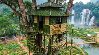 TIMELAPSE | A Woman Builds A Beautiful And Strong Bamboo Treehouse To Withstand Storms And Floods