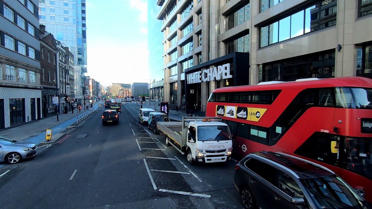 London BUS Ride 🇬🇧 Route 135 - OLD STREET Station to ISLE Of DOGS Asda via Canary Wharf