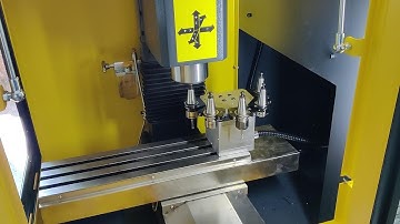 5 ToolPosts Auto Tool Changer Installed On MX220 Mini CNC Milling Machine As Machining Center.