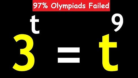 OLYMPIADS || How to Solve 3^t = t^9 || Can You Solve for t? #maths