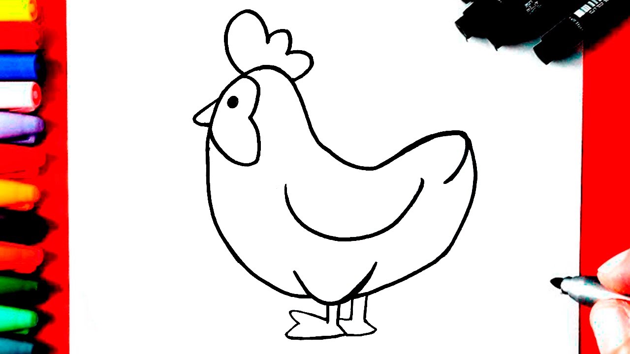 COMO DESENHAR UMA GALINHA FÁCIL - HOW TO DRAW A CHICKEN EASY 