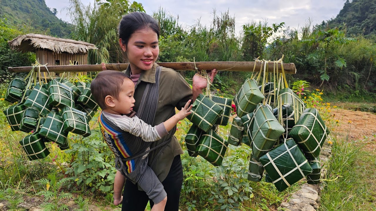 How to make Black Banh Chung with Charcoal, Especially delicious to sell at the market.