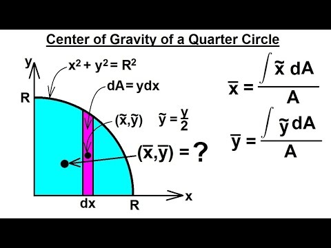 Mechanical Engineering Centroids Center Of Gravity 5 Of 35 Center Of Gravity Of A 1 4 Circle Youtube