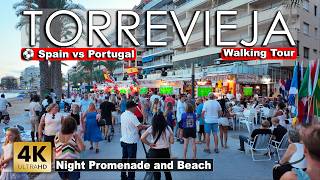 Torrevieja - Promenade & Beach During Spain vs Portugal | Night Walk | July 2026 [4K 60fps]