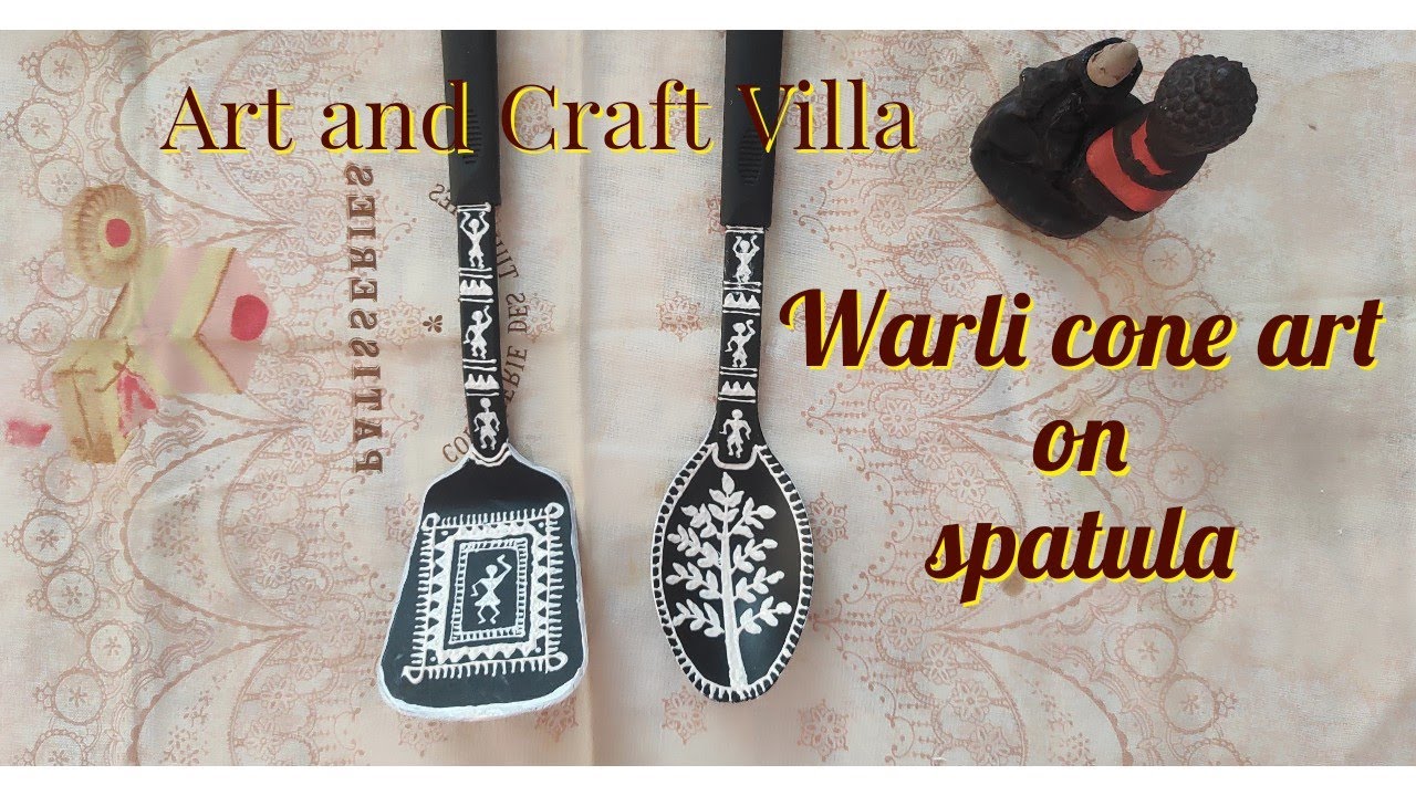 Warli art with cone on spatula
