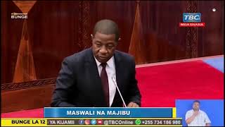 Naibu Waziri Wa Mifugo Na Uvuvi Mhe. Abdallah Ulega Akijibuswali Bungeni Mei 27,2021.