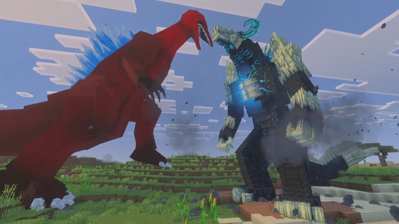 Kaiju Craft Revamp vs Godzilla BloodBath Addon in Minecraft Bedrock ...