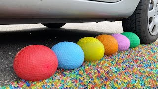 машина давит шарики и орбиз Crushing Crunchy & Soft Things by Car! EXPERIMENT!car vs orbis baloons