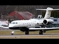 Eye-Catching Livery! Gulfstream G650 M-USIK Landing & Take Off