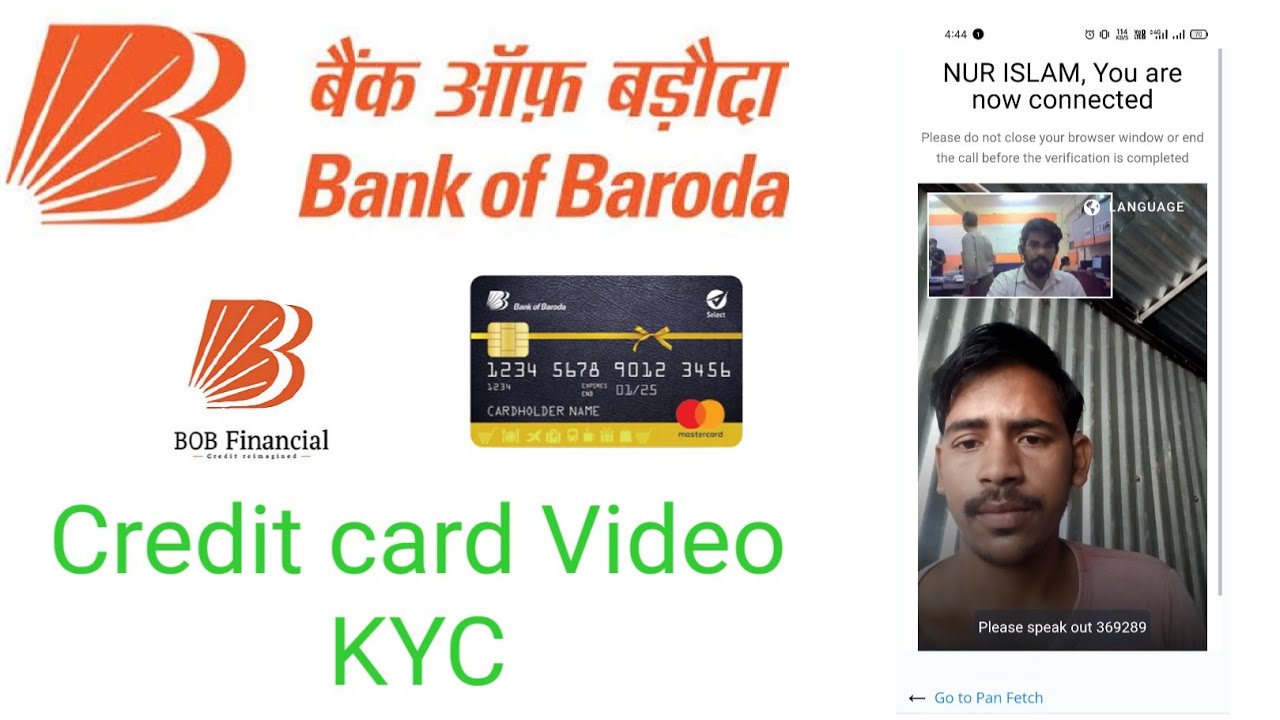 Bank of Baroda credit card video KYC how to complete Bank of Baroda