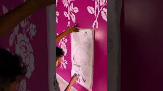 Bedroom wall colour design 🏠🩷wall pepper colour painting 🖼️ #trending #shortvideo #shorts #video