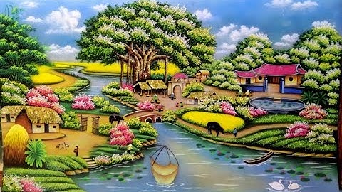 Tuyển mẫu tranh đá quý đồng quê đẹp nhất