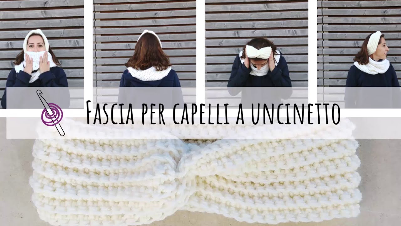 Fascia per capelli all’uncinetto per bambine facile