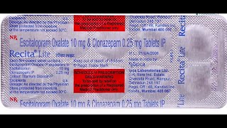 Recita Lite Tablet uses. #Recita #Clonazepam #Escitalopram #Oxalate  #anxiety