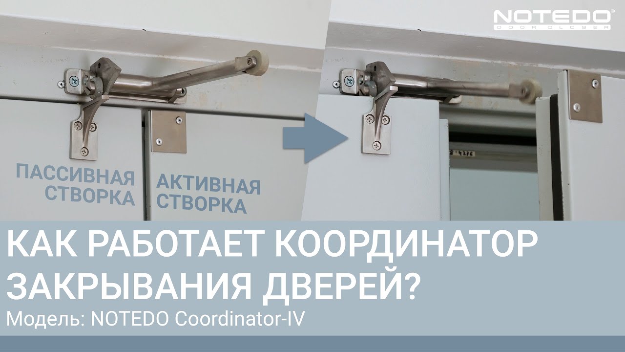 Как работает координатор закрывания двери NOTEDO Coordinator-IV - YouTube