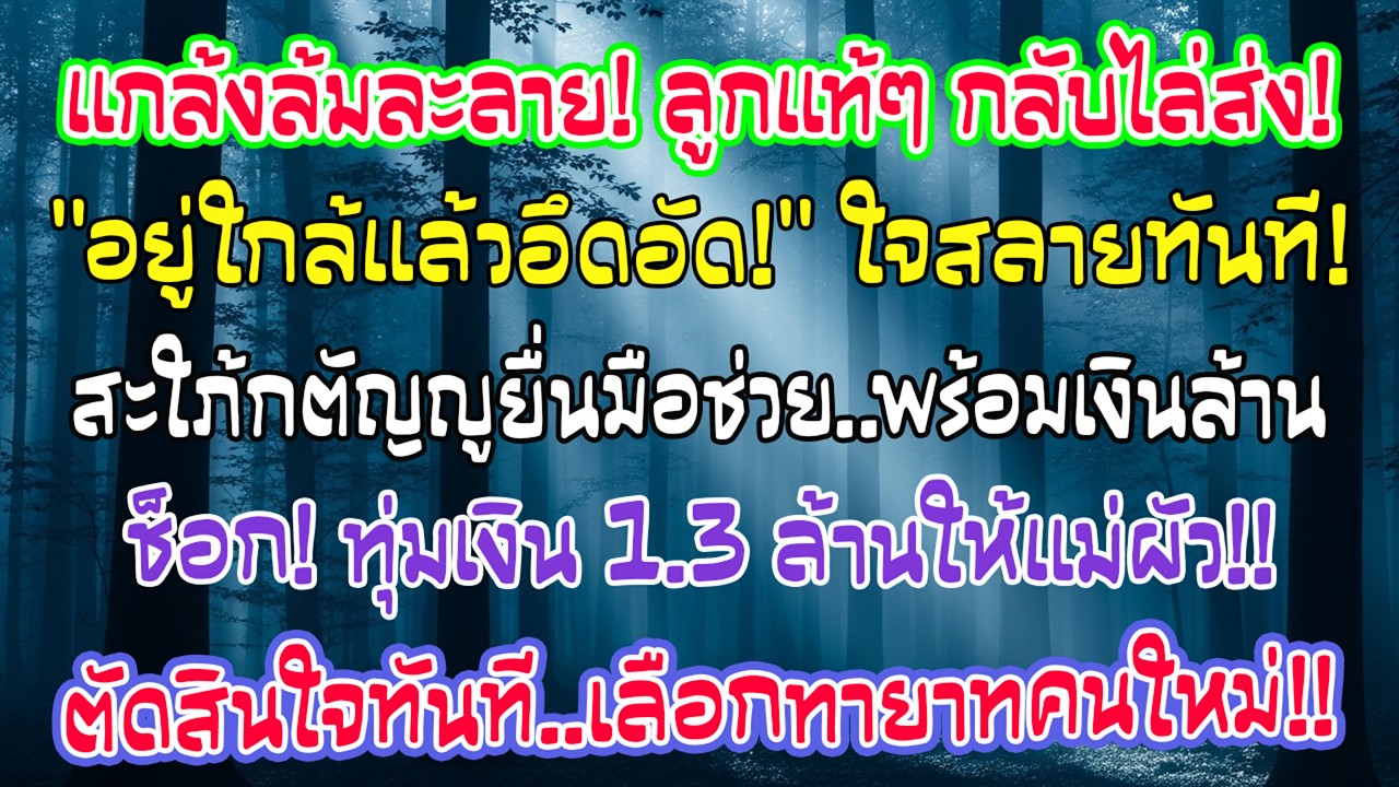 ฉันแกล้งจนถูกลูกๆไล่ มีแต่ลูกสะใภ้ที่ถูกเกลียดรับฉันไว้ ให้เงิน1.3ล้าน และฉันเลือกทายาทใหม่ในวินาทีน
