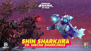 New Mecha sharks Jira V's All dingras sharks New coming soon update ( Hangry sharks world