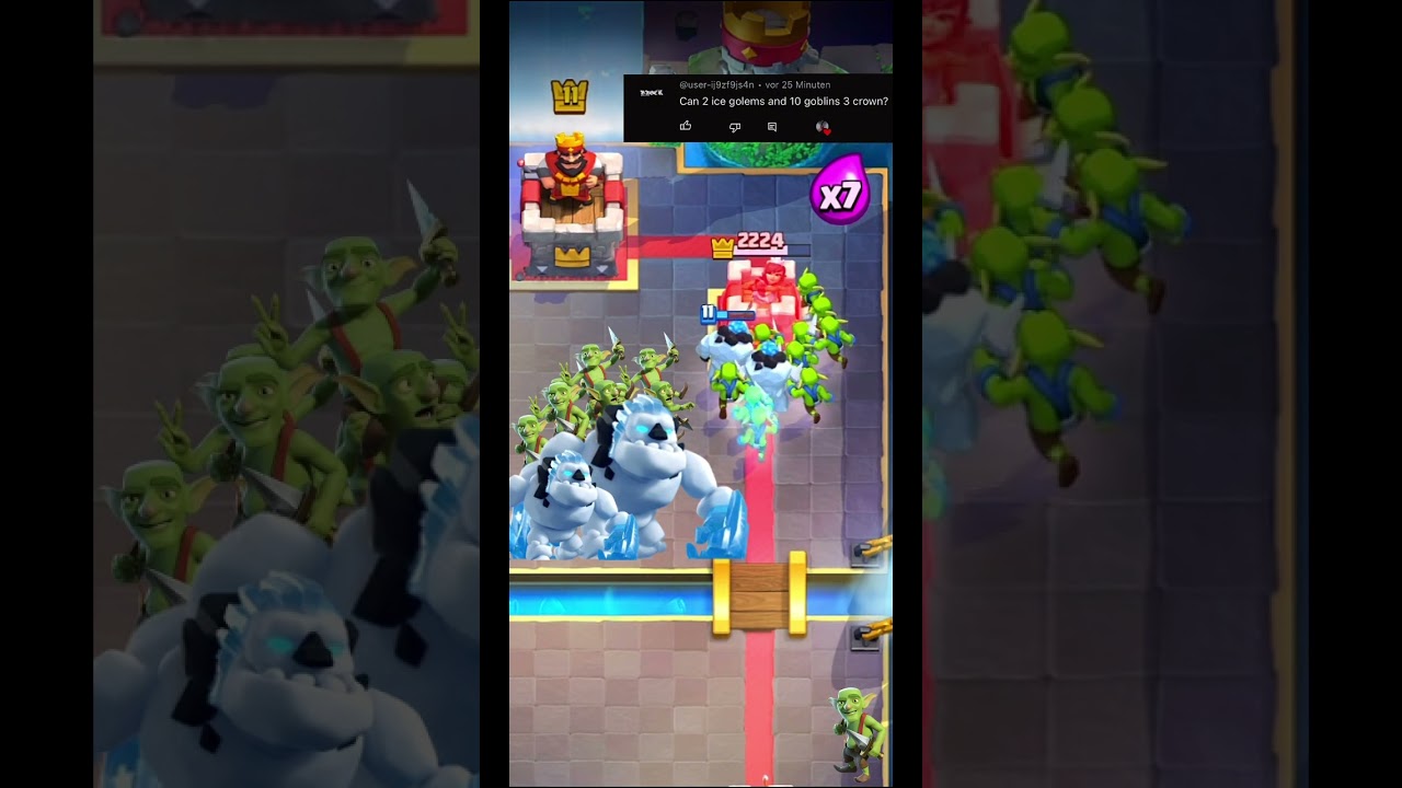 Can 2 Icegolems and 10 goblins get a 3 crown? | Clash Royale