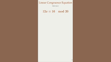 Modular Arithmetic Made Easy: Solving 12x = 16 mod 20 #numbertheory #shorts #mathonshorts