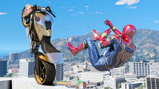 Gta 5 Iron Spiderman Motorcycle Stuntsfailsragdolls Episode 8 Euphoria Ragdolls