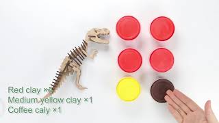 Robotime - ROBUD DIY 3D Wooden Puzzle -Dinosaur Modeling Clay-Toy Playset (T-Rex) (FY01)