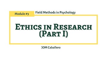 FMPsy Module 2: Ethics in Research (Part I)