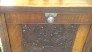 Antique Aesthetic Period Carved Cabinet Safe Antique Aesthetic Period Carved Cabinet Safe ca. 1890-1900.