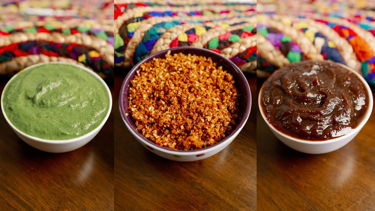 3 Indian Chutney Sauce Recipes Indian Cuisine Street Food YouTube