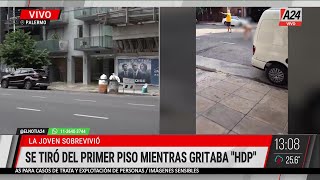 Angustiante pedido de ayuda de una mujer en Palermo: se tiró del balcón para escapar de su pareja